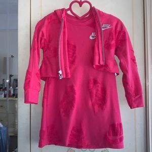 Toddler Nike dress and cropped hoodie